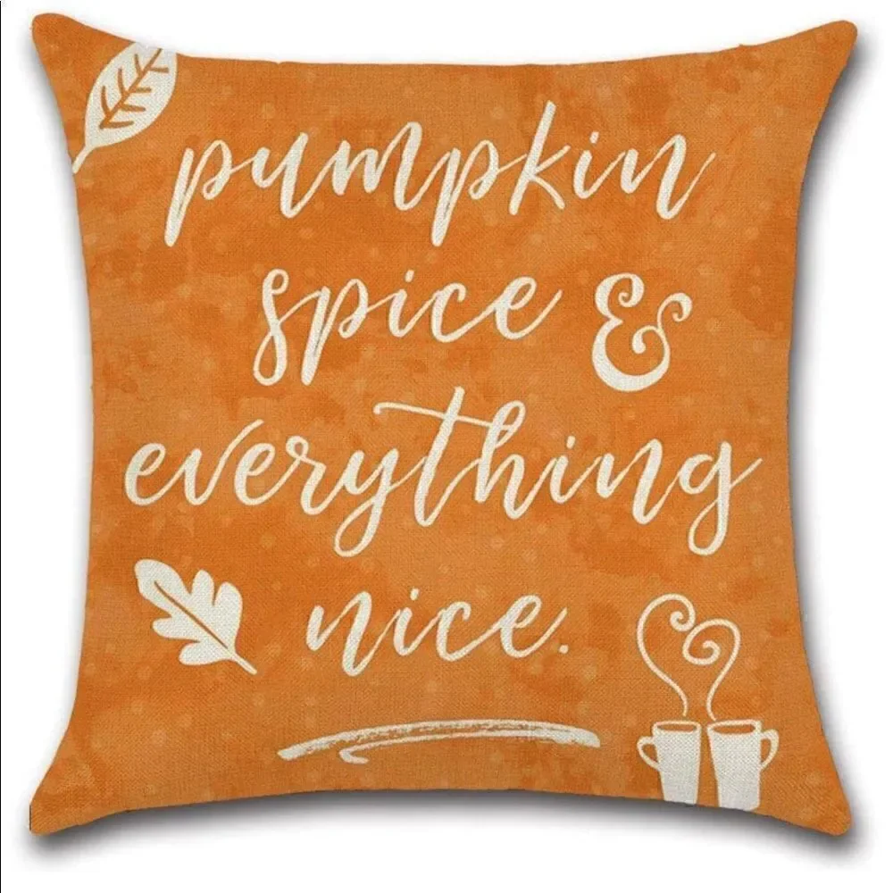 New! Pumpkin Spice Pillow Cover